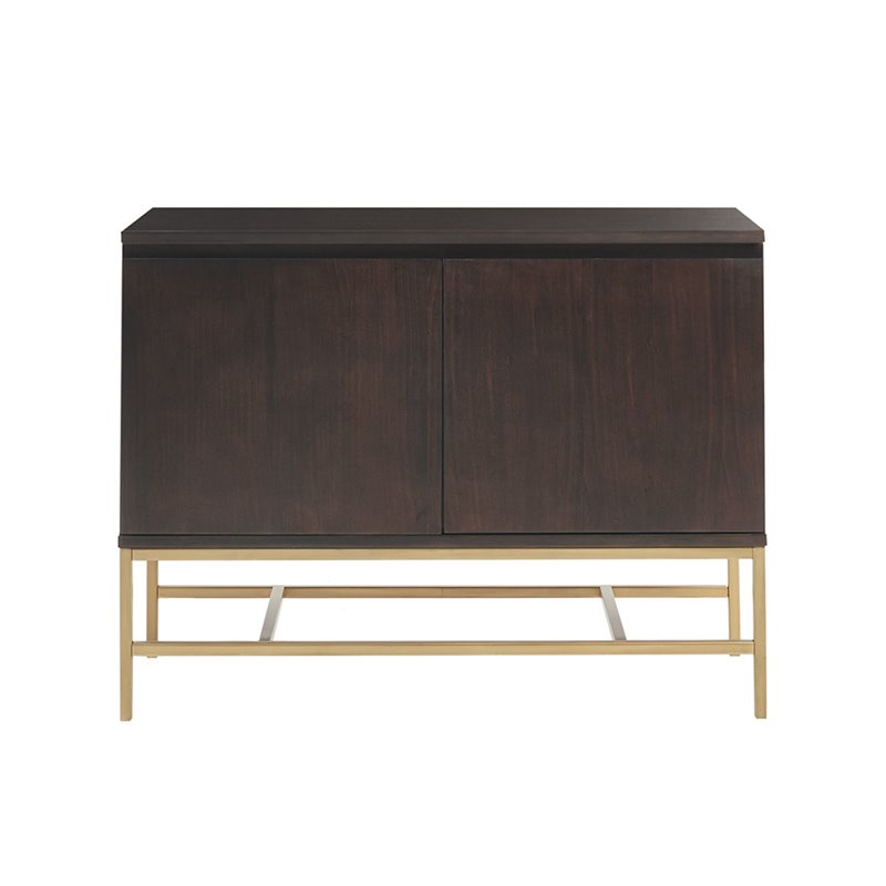 Martha Stewart Allister Solid Wood and Metal Accent Cabinet in Gold/Morocco