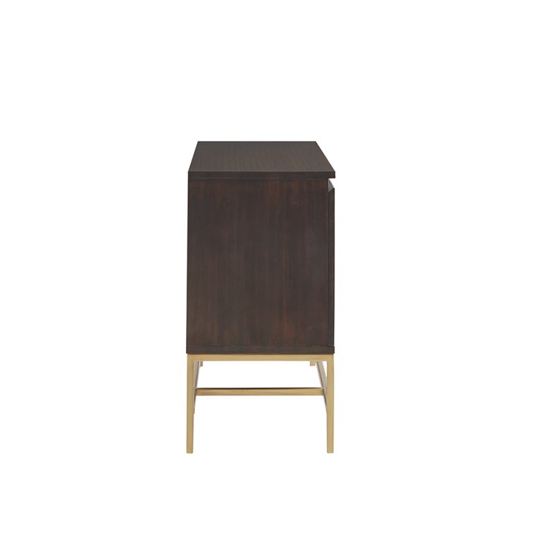 Martha Stewart Allister Solid Wood and Metal Accent Cabinet in Gold/Morocco