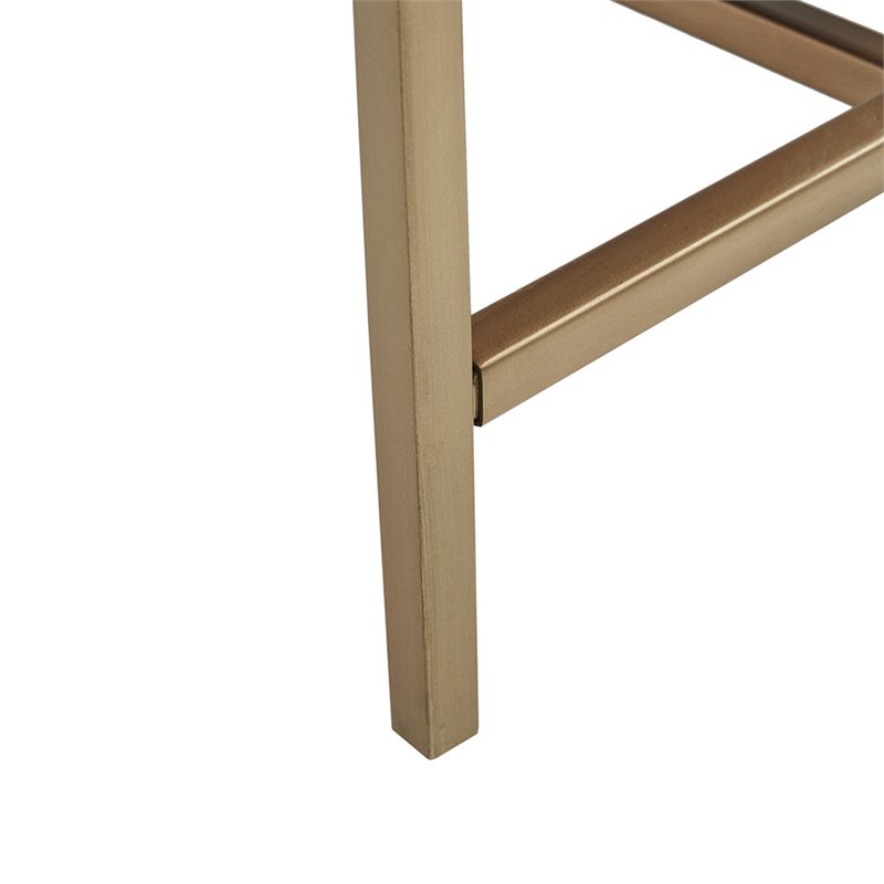 Martha Stewart Allister Solid Wood and Metal Accent Cabinet in Gold/Morocco