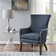 Madison Park Heston Solid Wood Polyester Accent Chair - Dark Blue/Morocco