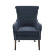 Madison Park Heston Solid Wood Polyester Accent Chair - Dark Blue/Morocco