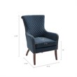 Madison Park Heston Solid Wood Polyester Accent Chair - Dark Blue/Morocco