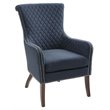 Madison Park Heston Solid Wood Polyester Accent Chair - Dark Blue/Morocco