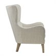 Madison Park Arianna Solid Wood Polyester Swoop Wing Chair in Linen White