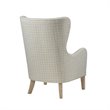Madison Park Arianna Solid Wood Polyester Swoop Wing Chair in Linen White