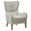 Madison Park Arianna Solid Wood Polyester Swoop Wing Chair in Linen White