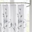 Madison Park Magnolia Rayon Polyester Printed Burnout Shower Curtain - Aqua Blue