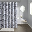 Madison Park Odette Polyester Jacquard Shower Curtain in Navy