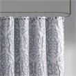Madison Park Odette Polyester Jacquard Shower Curtain in Navy