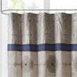 Madison Park Donovan Polyester Jacquard Shower Curtain in Navy