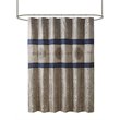 Madison Park Donovan Polyester Jacquard Shower Curtain in Navy