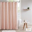 Urban Habitat Brooklyn Cotton Jacquard Pom Pom Shower Curtain in Pink