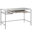 Madison Park Adela Tempered Glass and Metal Writing Desk in Antique Silver