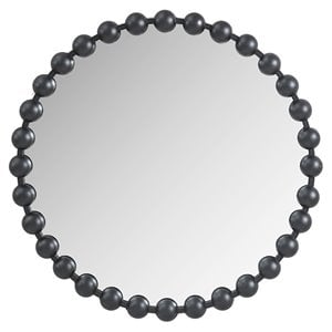 Madison Park Signature Marlowe 27&quot Round Metal Wall Decor Mirror in Black