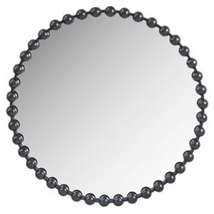 Madison Park Signature Marlowe 36&quot Round Metal Wall Decor Mirror in Black