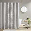 INK+IVY Imani Cotton Printed Shower Curtain with Chenille Stripe in Gray