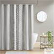 INK+IVY Imani Cotton Printed Shower Curtain with Chenille Stripe in Gray
