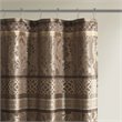 Madison Park Bellagio Polyester Jacquard Shower Curtain in Brown