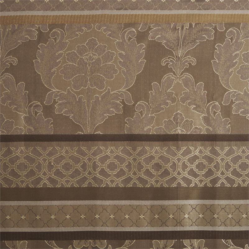 Madison Park Bellagio Polyester Jacquard Shower Curtain in Brown