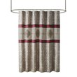 Madison Park Donovan Polyester Jacquard Shower Curtain w/ Embroidery in Red