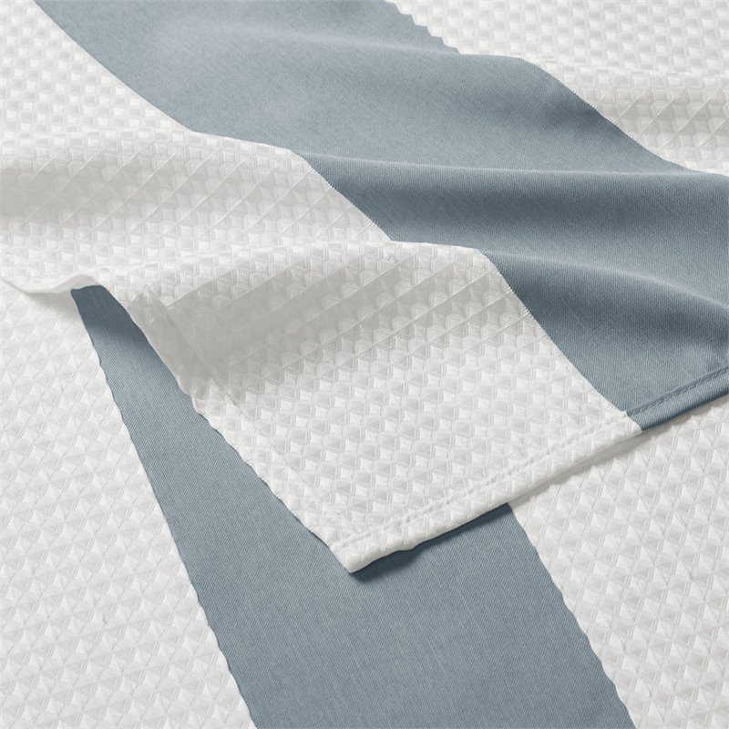 Madison Park Spa Waffle Weave Woven Polyester Shower Curtain in Blue