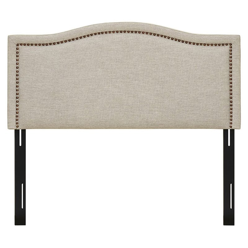 Madison Park Nadine Polyester Fabric and Metal Queen Size Headboard in Black/Cream