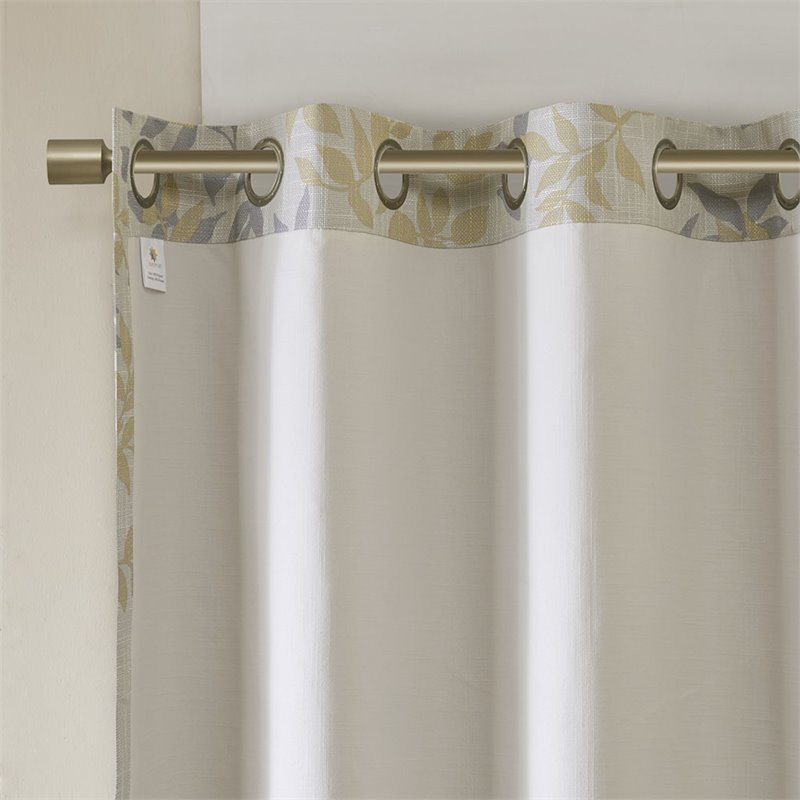 SunSmart Julie Polyester Fabric Botanical Blackout Window Panel in Yellow