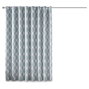 SunSmart Blakesly Modern Polyester Fabric Blackout Window Panel in Aqua Blue