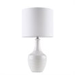 Hampton Hill Celine Modern Ceramic and Fabric Table Lamp in White