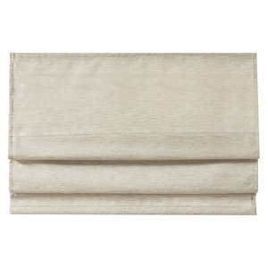 Madison Park Como Faux Silk Room Darkening Cordless Roman Shade in Ivory