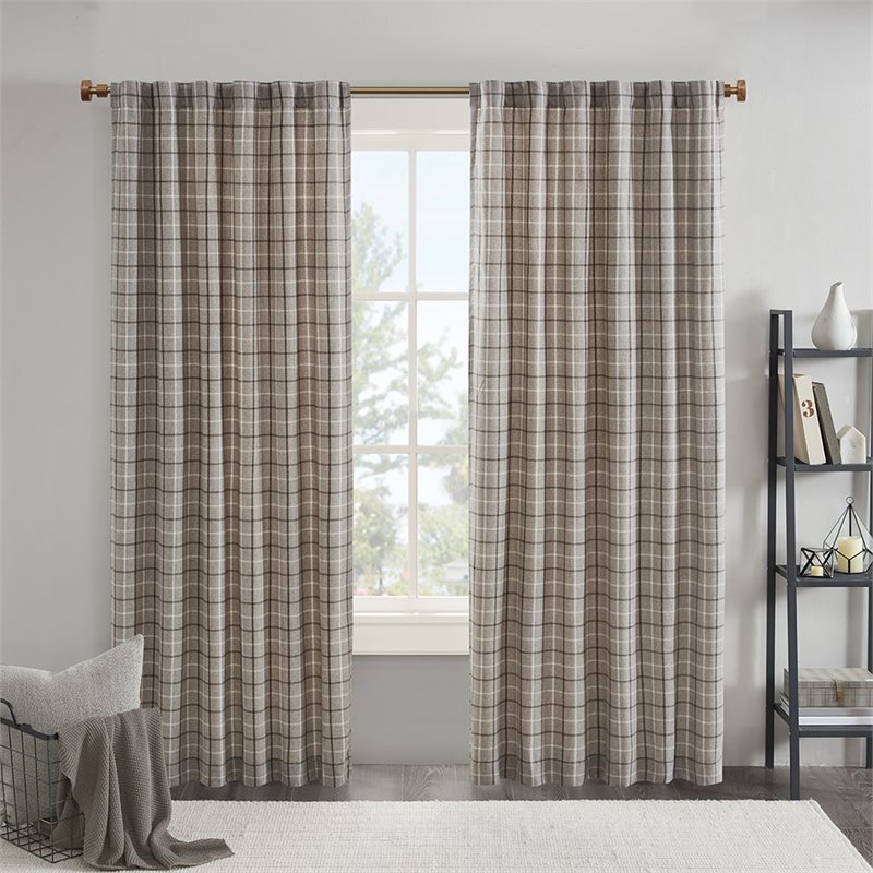 Madison Park Anaheim Polyester Jacquard Panel with Fleece Lining in Brown