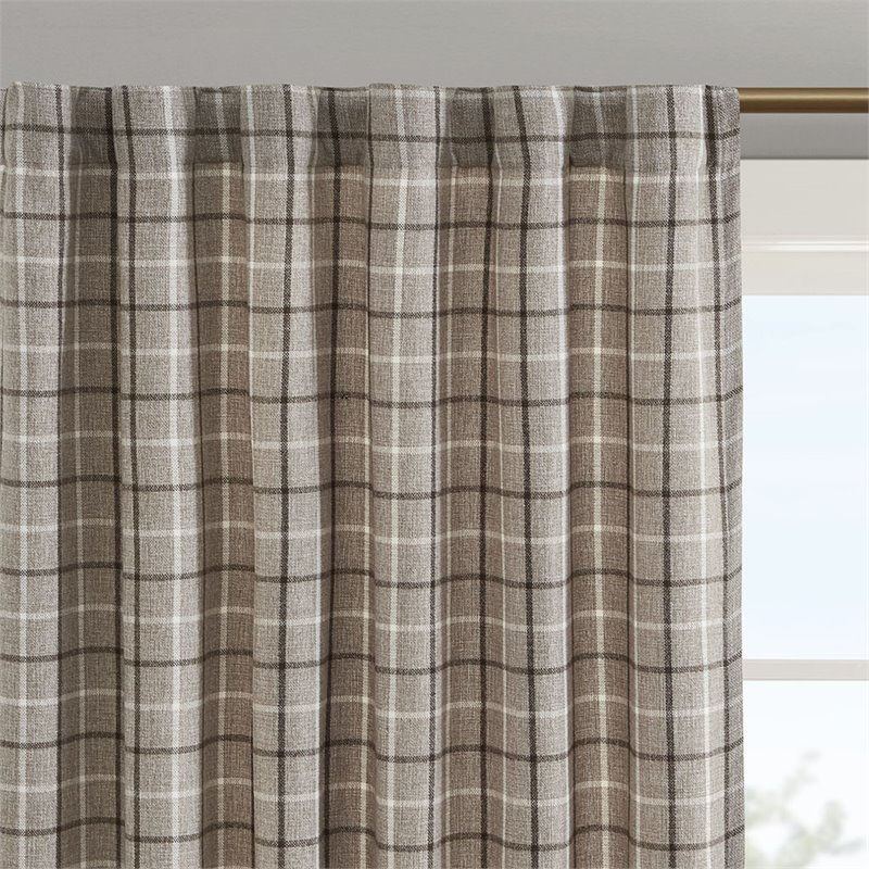 Madison Park Anaheim Polyester Jacquard Panel with Fleece Lining in Brown