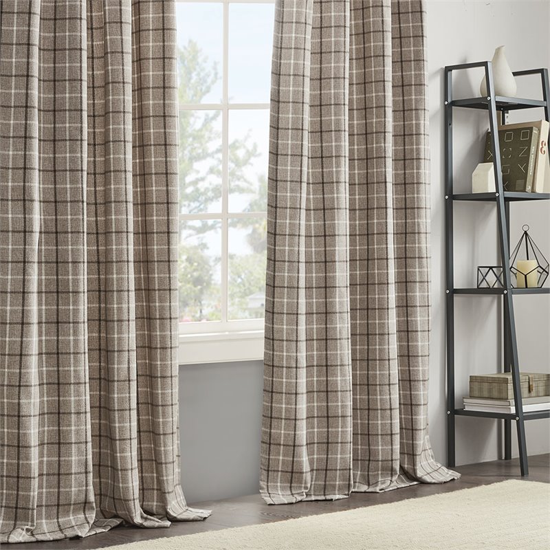 Madison Park Anaheim Polyester Jacquard Panel with Fleece Lining in Brown