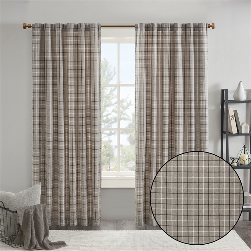 Madison Park Anaheim Polyester Jacquard Panel with Fleece Lining in Brown