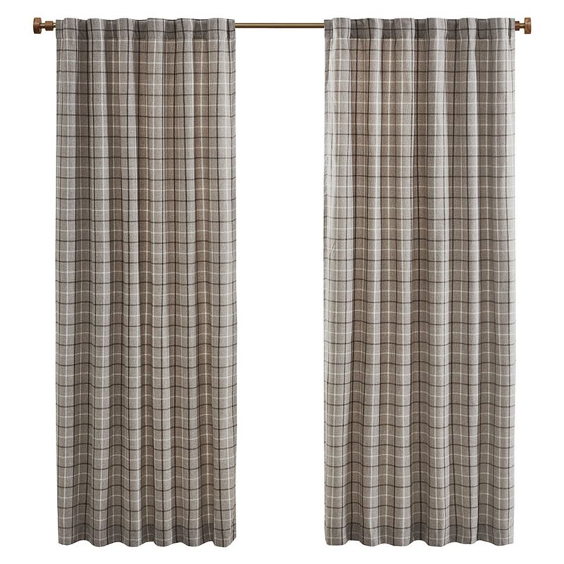 Madison Park Anaheim Polyester Jacquard Panel with Fleece Lining in Brown