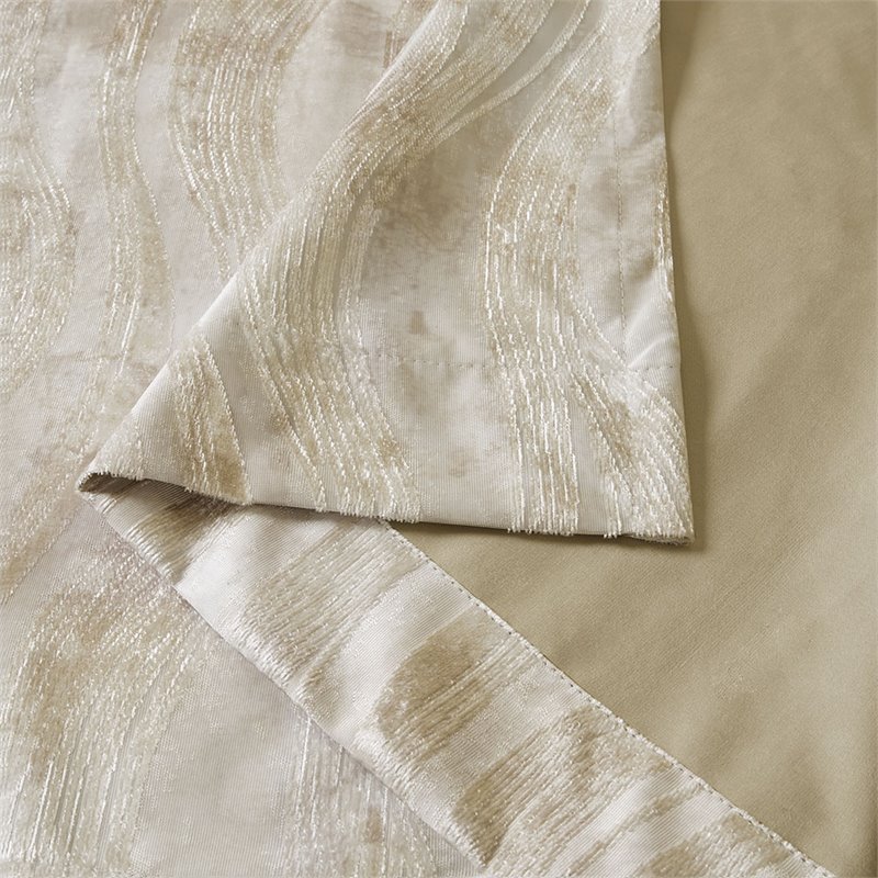 SunSmart Victoria Polyester Fabric Jacquard Grommet Top Window Panel in Ivory