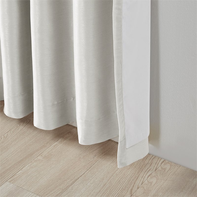 Madison Park Emilia Faux Silk Twisted Tab Blackout Panel in White