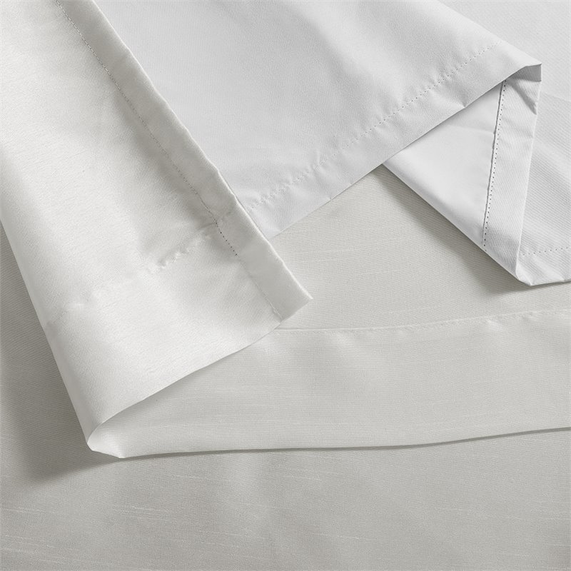 Madison Park Emilia Faux Silk Twisted Tab Blackout Panel in White