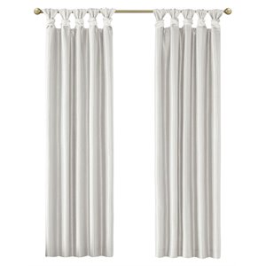 Madison Park Emilia Faux Silk Twisted Tab Blackout Panel in White