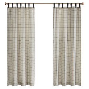 Madison Park Anaheim Polyester Tab Top Panel with Fleece Lining in Natural