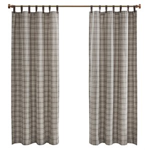 Madison Park Anaheim Polyester Tab Top Panel with Fleece Lining in Brown