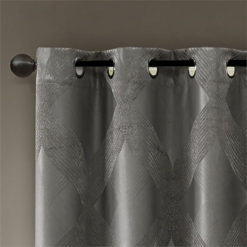 SunSmart Bentley Polyester Knitted Coated Total Blackout Window Panel - Charcoal