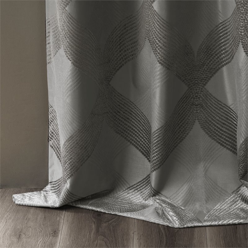 SunSmart Bentley Polyester Knitted Coated Total Blackout Window Panel - Charcoal