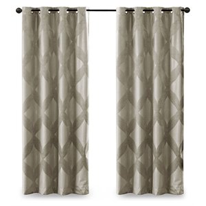 SunSmart Bentley Polyester Knitted Coated Total Blackout Window Panel in Beige