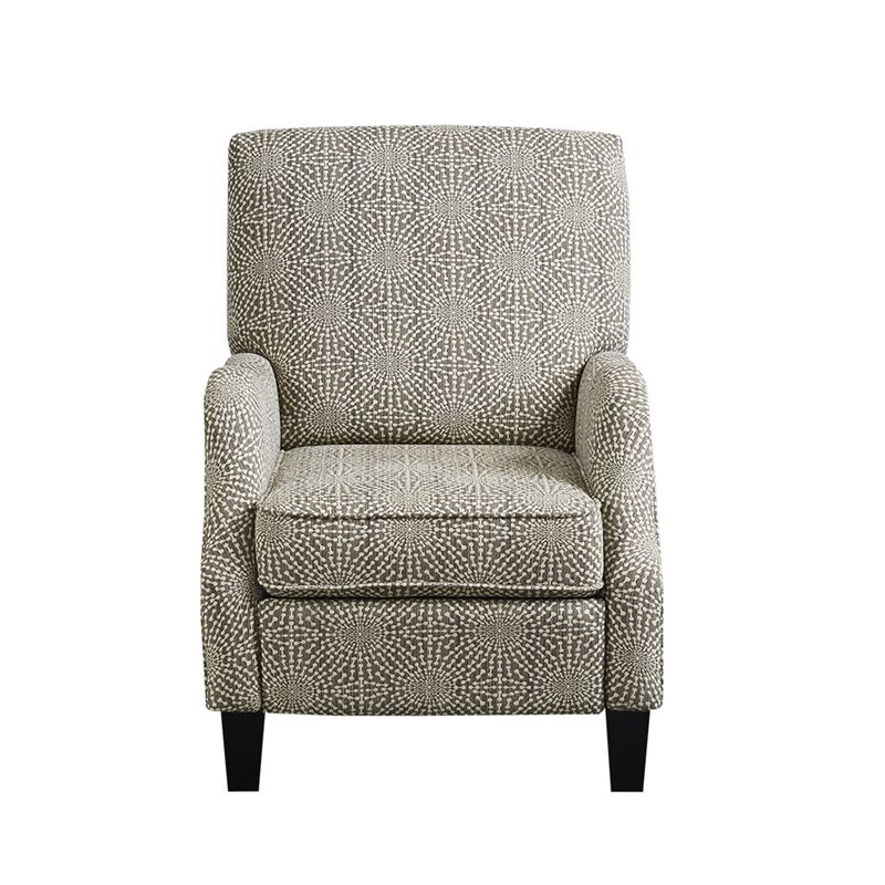 Madison Park Hoffman Polyester Fabric and Solid Wood Push Back Recliner in Beige