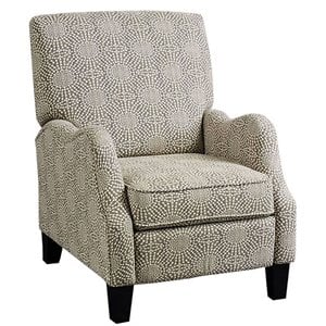 Madison Park Hoffman Polyester Fabric and Solid Wood Push Back Recliner in Beige