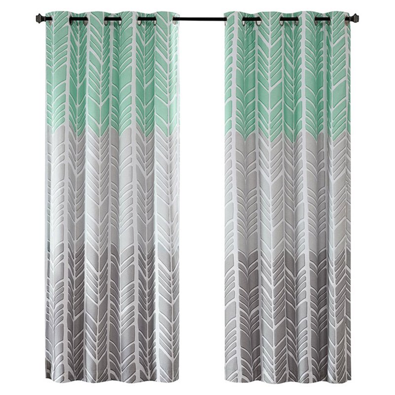 Intelligent Design Adel Polyester Fabric Lined Blackout Window Panel - Gray/Blue