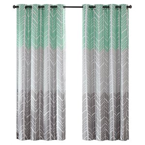 Intelligent Design Adel Polyester Fabric Lined Blackout Window Panel - Gray/Blue