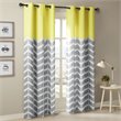 Intelligent Design Alex Polyester Microfiber Chevron Panel Pair in Yellow/Gray