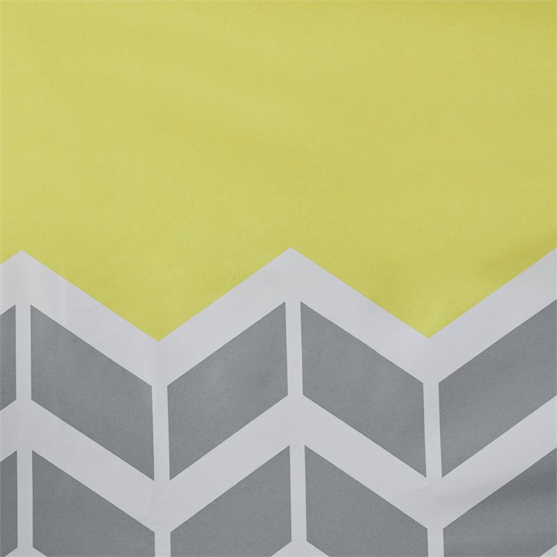 Intelligent Design Alex Polyester Microfiber Chevron Panel Pair in Yellow/Gray